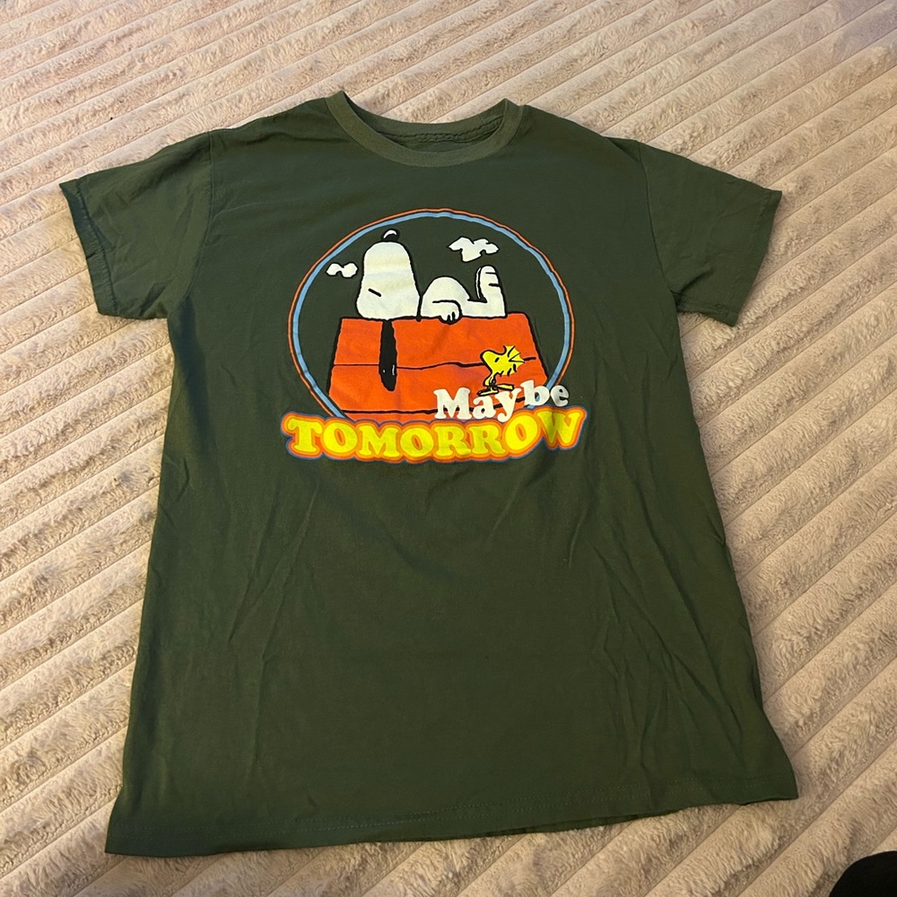 Peanuts Green Snoopy "Maybe Tomorrow" Graphic Tee